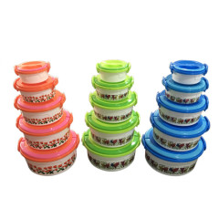 5 Pcs Plastic Keep Fresh Lunch Box Food Container  Lunch Box Bento