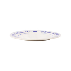 Cheap Price 10" Flower Decal Flat Plate Ceramic Serving Plate in Stock
