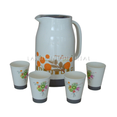 Customized 1.5L Plastic Pitcher Water Jug Set With 4 Cups