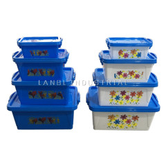 Set Of  4 Pcs Lunch Bento Box  Plastic Storage Box Food Container