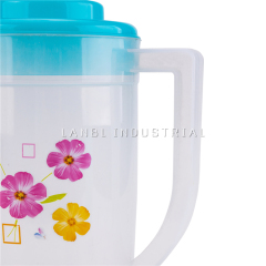Multi-Color Lid PP Plastic Jug Pitcher Water Jug With 4 Cups