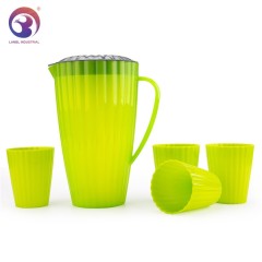 5 Pcs /Set 2.8L BPA Free Safe Plastic Pitcher Water Jug with 4 Cups