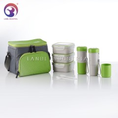 Plastic Vaccuum Bag Stainless Steel Heat or Cold Insulated Lunch Boxes Set