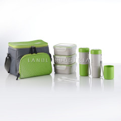 Plastic Vaccuum Bag Stainless Steel Heat or Cold Insulated Lunch Boxes Set
