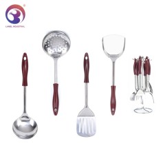6 pcs Kitchen Accessories Stainless Steel Kitchen Cooking Tools Sets with Wooden Handle