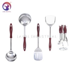 6 pcs Kitchen Accessories Stainless Steel Kitchen Cooking Tools Sets with Wooden Handle