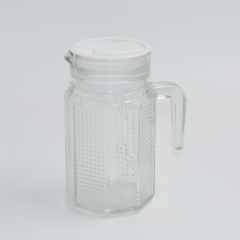 600ml Tableware Glass Jug for Juice with Engraved Flower