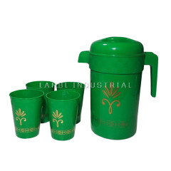 Customized 2.25 L Water Jug Sets Plastic PP Water Container+ 4 Cups