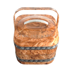 Portable Stainless Steel Plastic Marble Thermal Insulated Lunch Box With Handle