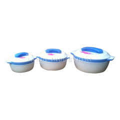 Set of 3 Pcs Round Stainless Steel Bowl Thermos Food Container
