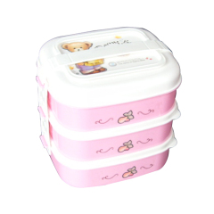 3Layers Set Food Container Plastic PP Lunch Box Tiffn Box Bento