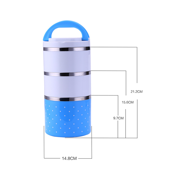 Best Sale Round Shape Thermal Lunch Box 410ss Tiffin Box with Handle 2/3/4 Layers