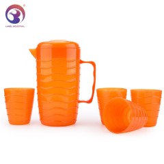 Cheap 2.8L Clear Plastic Water Juice Cooler Jug Set with 4 Cups