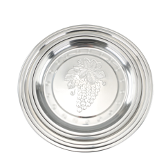 Cheap 30cm Stainless Steel Round Meat Tray Round Serving Dishes for Dinner