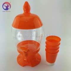 Cold Soda Beverage Home Soft Drink Plastic Juice Dispenser for Cocktail with 4 Cups