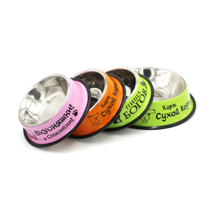 Colorful-Stainless-Steel-Pet-Bowls-with-Rubber-Base-and-Colorful-Decal-LBPB1021