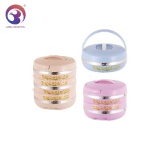 Customized 1/2/3 Layers Insulated Stainless Steel Food Warmer Wooden Marble Luxury Lunch Box