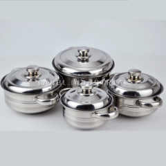 Customized 3 Pcs Stainless Steel Hot Pot Casserole Set with Sharp Bottom