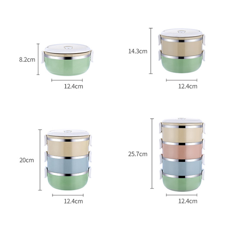 Customized 4 Layers Thermal Proof Stainless Steel Lunch Box for Adults & Kids