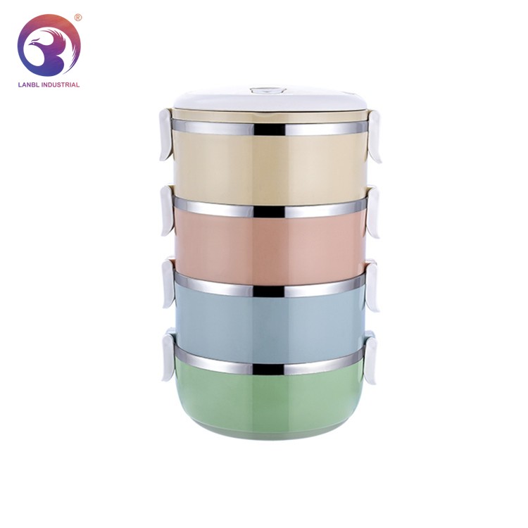 Customized 4 Layers Thermal Proof Stainless Steel Lunch Box for Adults & Kids