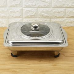 Customized Chafing Dish With Glass Lid Food Warmer For Restaurant Hotel