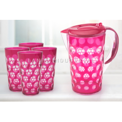 Customized Insulated Plastic Water Jug Set With 4 Cups High Quality