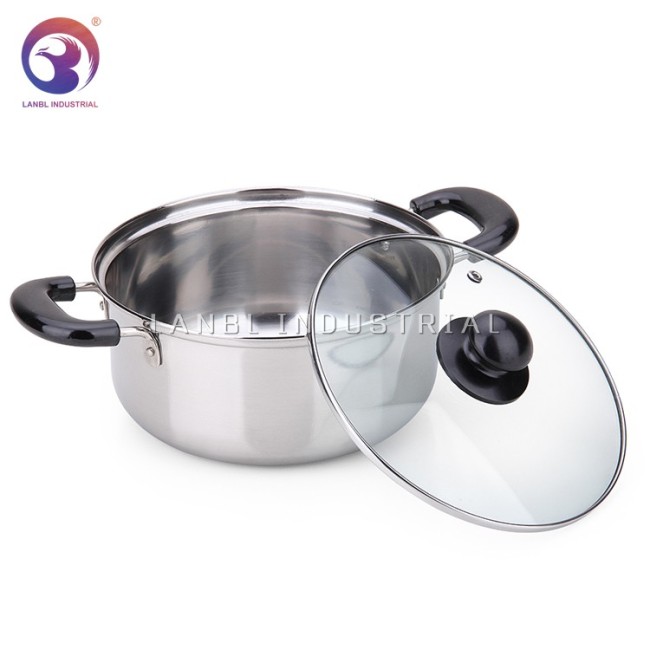 Double Ear Stainless Steel Hot Pot Casserole Set Soup Pot with Factory Price