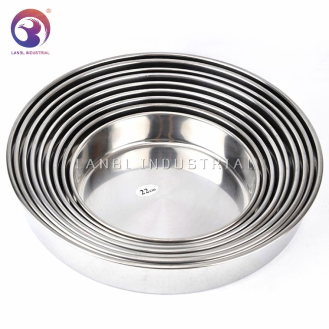 Factory Direct Hot Sale Stainless Steel Round Cake Pan Pizza Pan Baking Tray