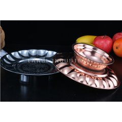 Fruit Dessert Wedding Serving Platter Stainless Steel Gold Pedestal Bowls and Trays