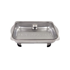 Full Size Stainless Steel Rectangular Chafing Dish Chafing Food Pans and Steel Cover on Top
