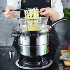 High Quality Kitchenware Stainless Steel Noodle Pot with Steamer Colander Kitchenware Noodle Pot