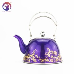 High Quality Professional 201ss Stainless Steel Kettle Whistling Teapot with Gold Patten