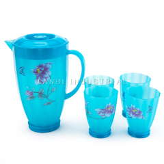 Hot Sale 5 pcs Set Plastic Water Jug Set with 4 Cups