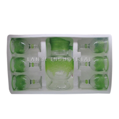 Hot Sale 7pcs Glass Drinking Jug Sets Cups Sets with Spray Deco Color