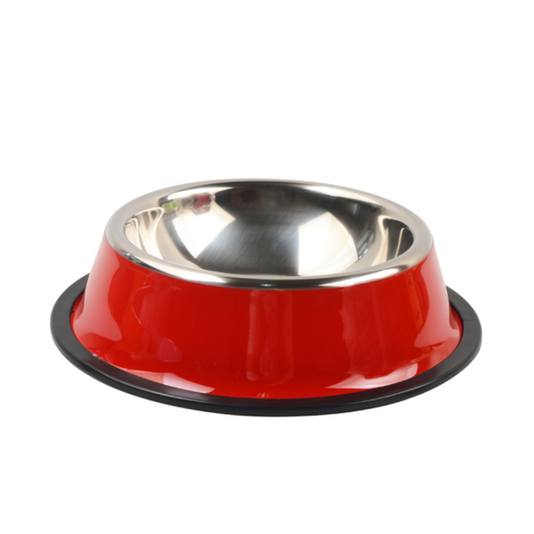 Hot Sale Color Printed Rubber Bottom Metal Stainless Steel Pet Dish/ Pet Feeder/Dog Bowls