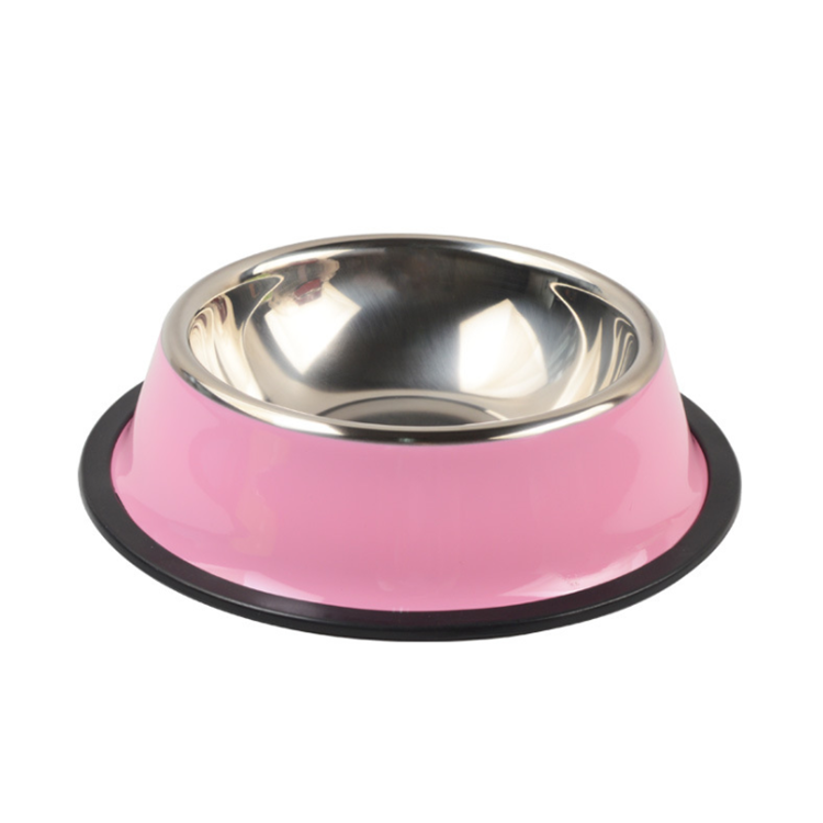 Hot Sale Color Printed Rubber Bottom Metal Stainless Steel Pet Dish/ Pet Feeder/Dog Bowls