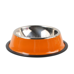 Hot Sale Color Printed Rubber Bottom Metal Stainless Steel Pet Dish/ Pet Feeder/Dog Bowls