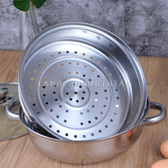 Hot Sale Korean Japanese India 2 Layers Stainless Steel Steamer Cooking Pot with Factory Price