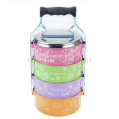 Hot Sale Stainless Steel Tiffin Box/3 Layers Carry Lunch Box/Metal Food Container with Steel Cabas