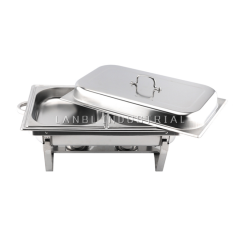 Indian Folding Chafing Dish with Fuel Burner Rectangle Stainless Steel Chaffing Dish Stove