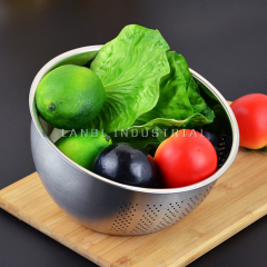 Kitchen Serving Vegetable Fruit Stainless Steel Oblique Bottom Colander & Strainers