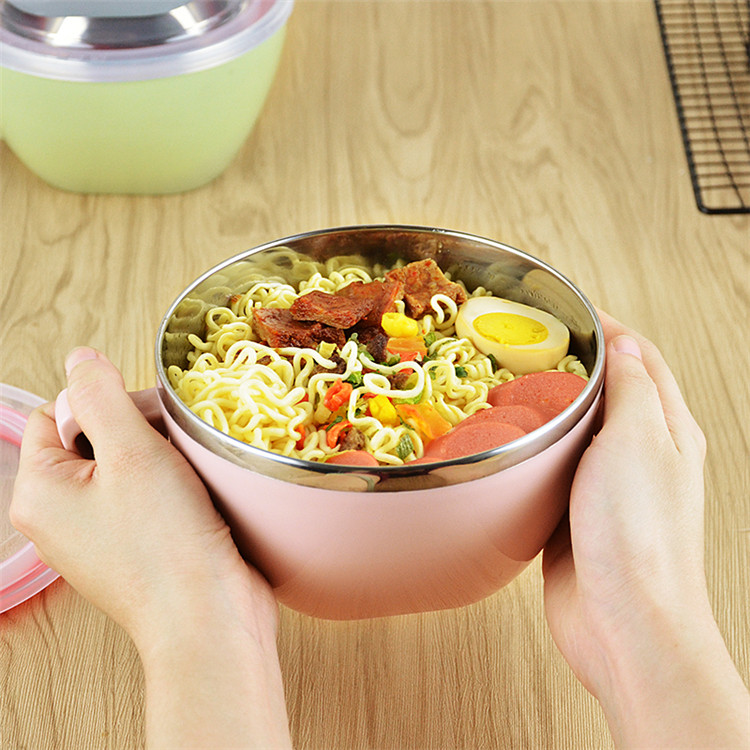 Korean-Style-Stainless-Steel-Plastic-Instant-Noodles-Cup-Fresh-keeping-Bowl-Set-LBSB1001
