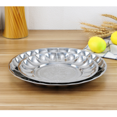 Large Size Round Shape Metal Stainless Steel Tray Hotel Arab Food Fruit Tray