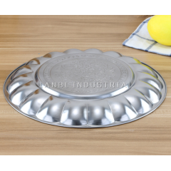 Large Size Round Shape Metal Stainless Steel Tray Hotel Arab Food Fruit Tray