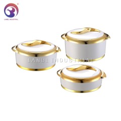 Luxury 3 Pcs/Set Food Warmer Thermos Stainless Steel Plastic PP Lunch Bowl