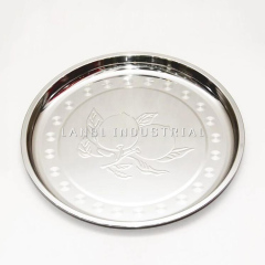Moroccann Restaurant Metal Craft Souvenir Antique Cool Food Serving Round Tray Stainless Steel