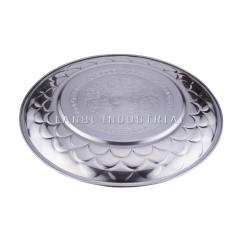 Moroccann Restaurant Metal Craft Souvenir Antique Cool Food Serving Round Tray Stainless Steel