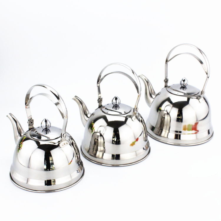 New-Design-Silver-Polish-15L-Stainless-Steel-Camping-Cookware-Teapots-LBSK0091