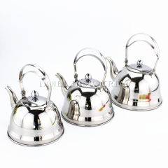 New Design Silver Polish 1.5L Stainless Steel Camping Cookware Teapots