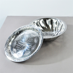 New Design Stainless Steel Mixing Bowls and Dishes with Embossing Flower